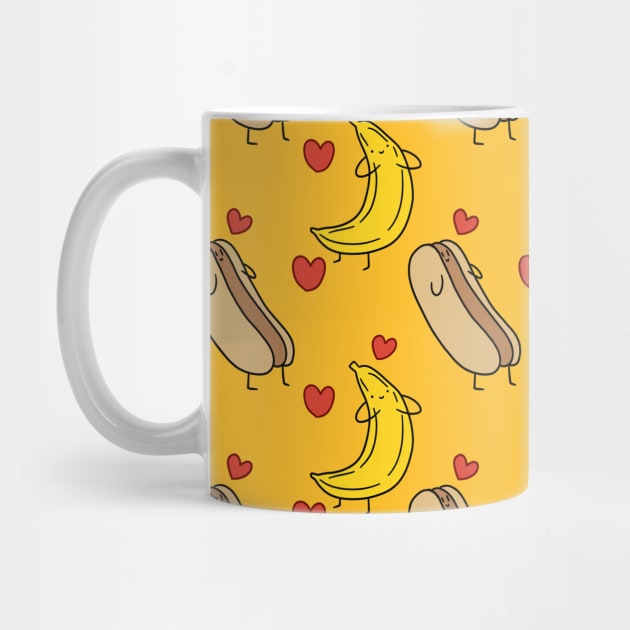 Hotdog Banana Love Pattern by saradaboru